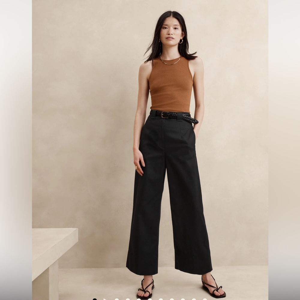 Banana Republic OCEANSIDE WIDE-LEG CROPPED PANT | Black #882899